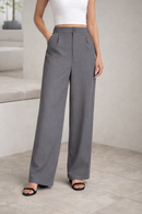 (KIT COM 2) Calça Feminina Pantalona Alfaiataria Listrada | PROMOÇÃO DE VERÃO